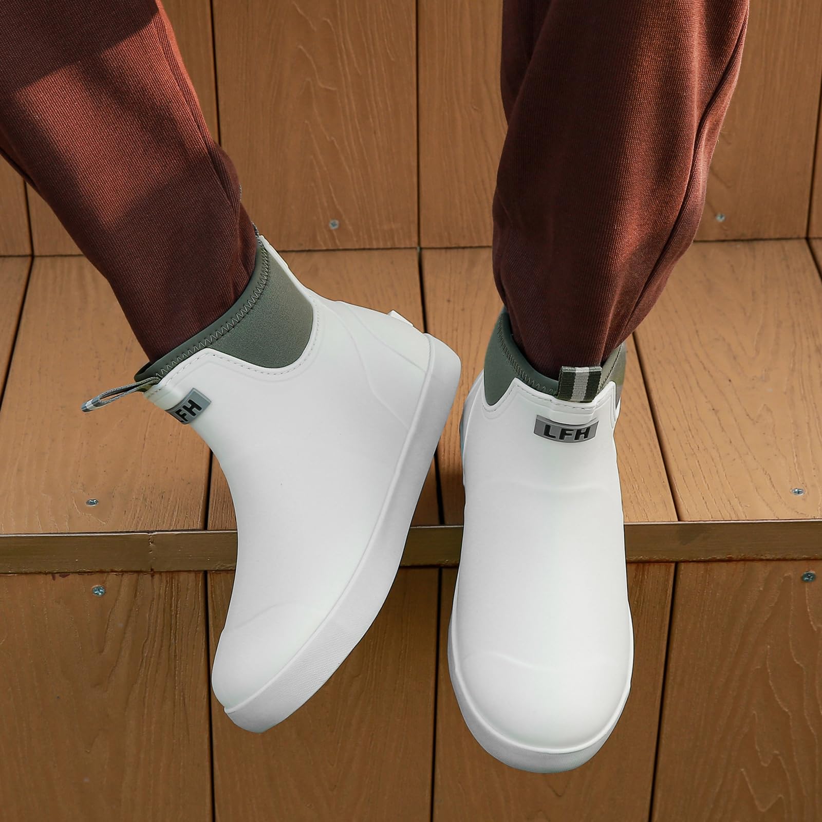 Jesindr Stivali Gomma Uomo Da Pioggia, Stivali Da Pesca, Antiscivolo Leggere Comode Shorty Boots, Impermeabile Nero Scarpe Da Giardino