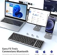 seenda Összecsukható Bluetooth Billentyűzet - Újratölthető Vezeték Nélküli Mini Billentyűzet Numerikus Résszel iOS/Android/Windows Eszközökh 3