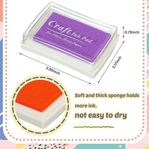 Miniatura 4 de Almohadillas de tinta para manualidades de 30 colores para sellos de goma, almohadillas de tinta para niños, lavable, bricolaje, papel, madera,