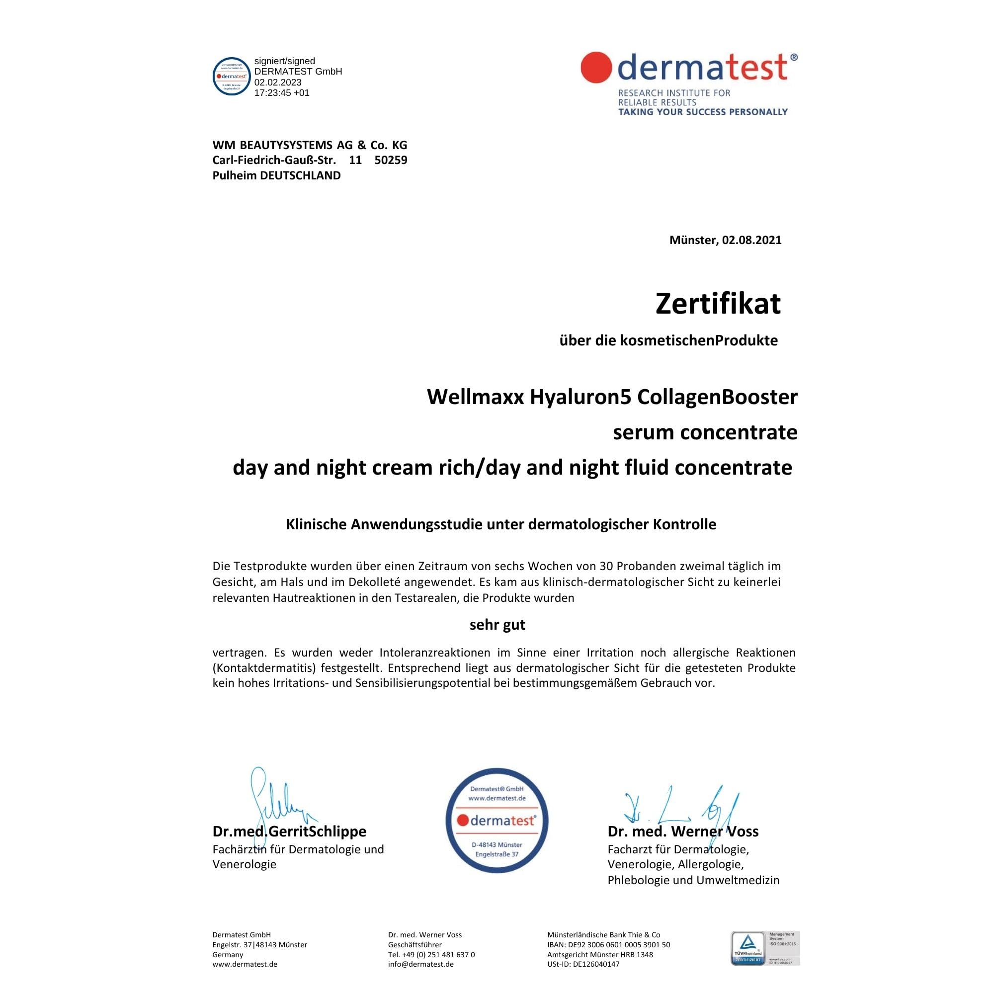 WELLMAXX® hyaluron⁵ CollagenBooster serum concentrate l leichtes 5-fach hyaluron Serum l Feuchtigkeit & Straffheit l Anti Aging l alle Hauttypen l Made in Germany l Dermatest „sehr gut“* l 50 ml