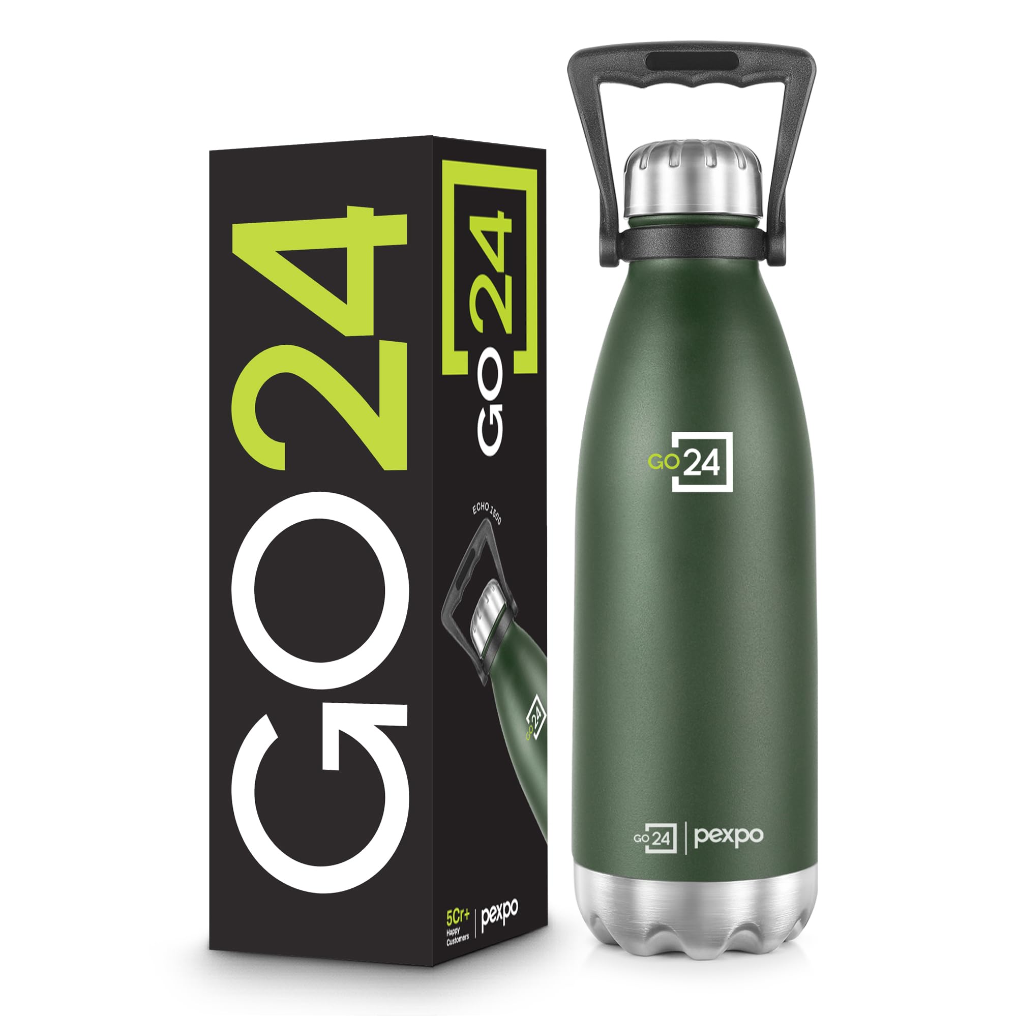 Go24 pexpo Echo Pro ISI Certified Stainless Steel Water Bottle 2000ml Hot & Cold Thermos Water Bottle | Vacuum Insulated Water Bottle with Handle | Travel | Adults - Silver — Amazon image 23