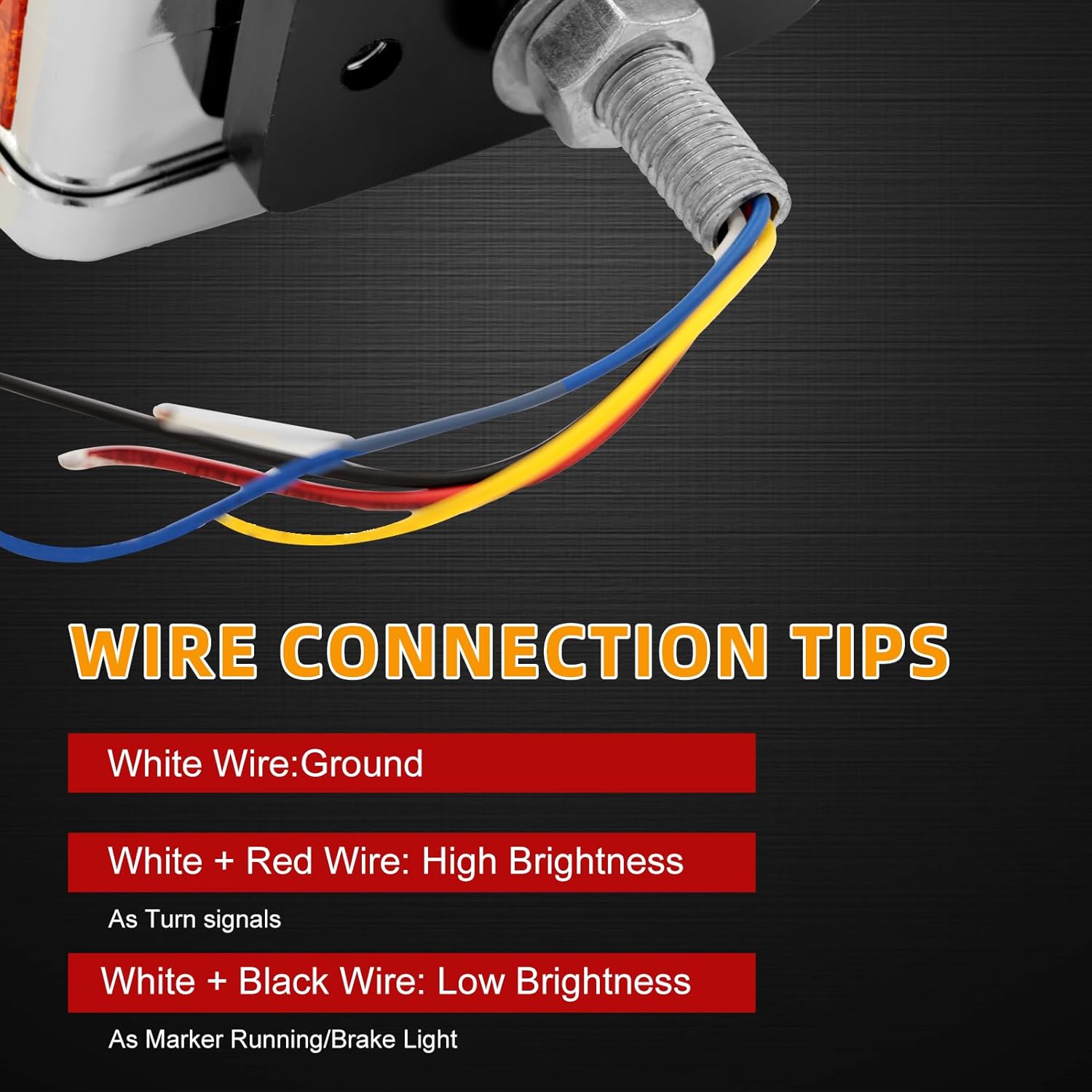 Double Face Pedestal Fender Light 52 LED Stop Turn Tail Signal Truck Trailer Lights Replacement for Peterbilt Kenworth Freightliner Trucks(2 PCS) (Front Amber+Back Amber - 2PCS)