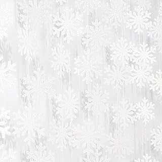 Snowflake-Snow White Christmas Party-Decoration Garland - 52ft Frozen Winter Wonderland Ornaments Hanging Paper Streamers,New Years Birthday Baby Shower Wedding Holiday Classroom Ceiling Decor Hugfond