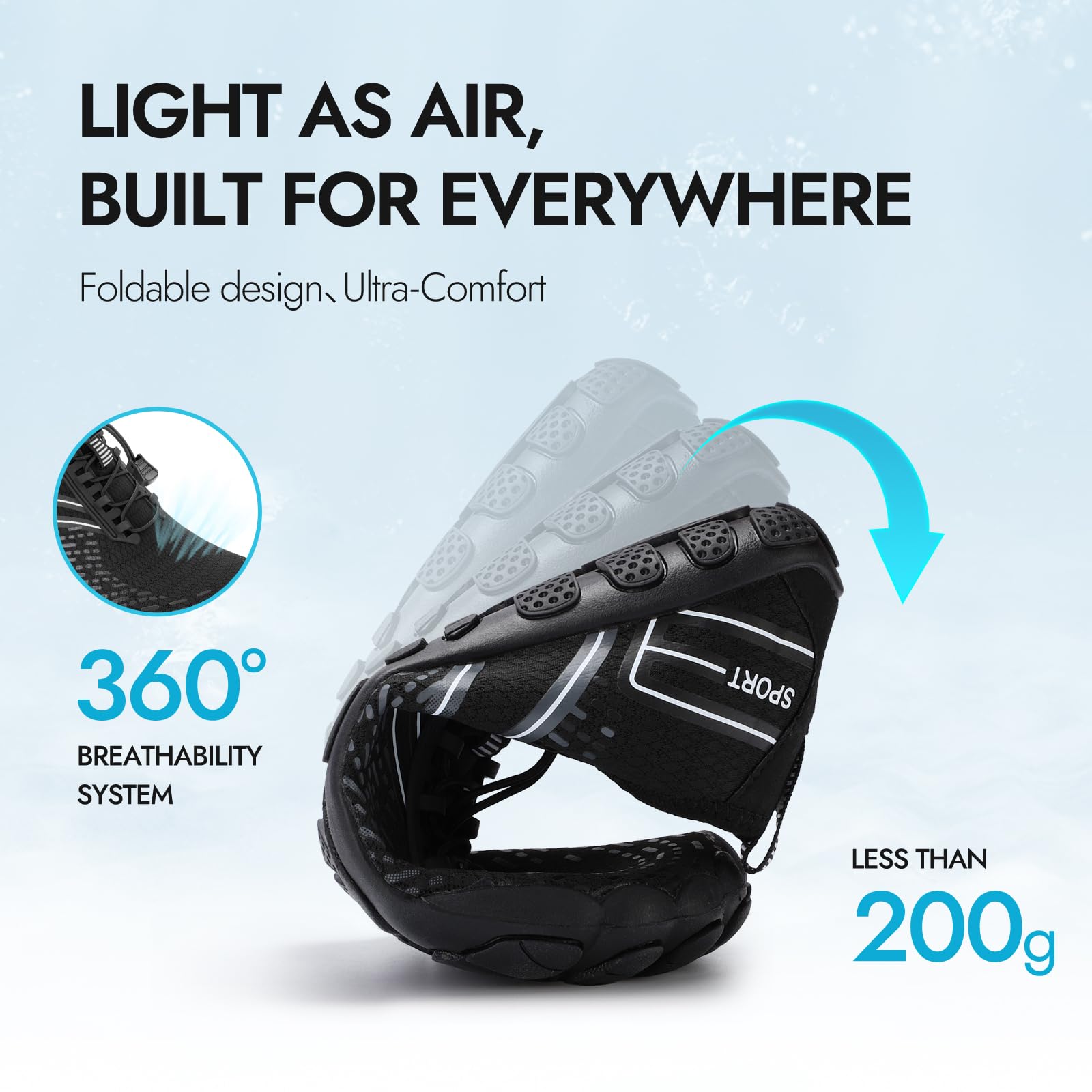 ATHMILE Zapatos acuáticos para senderismo y hombre descalzos para mujer, playa, natación, piscina, río, secado rápido, atléticos, puntera ancha, deportes al aire libre, kayak, barco, escalada, yoga