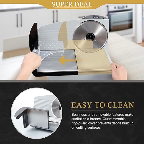 Miniatura 4 de SUPER DEAL Cortador eléctrico de alta calidad para carne, hoja de acero inoxidable de 7.5 pulgadas, cocina para el hogar, cocina, delicatessen,