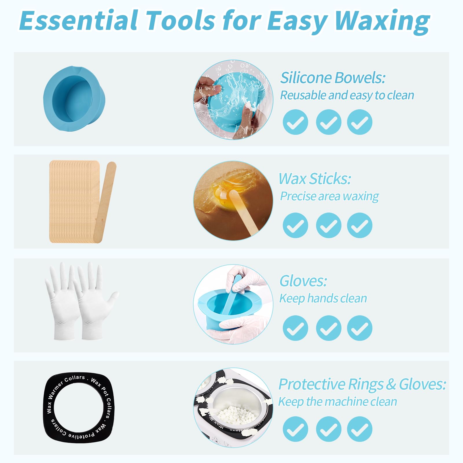 Double chauffe cire, iklestar kit professionnel appareil a cire chaude épilation, chauffe-cire électrique avec bâtonnets et bols en silicone pour utilisation à domicile, en spa ou en salon