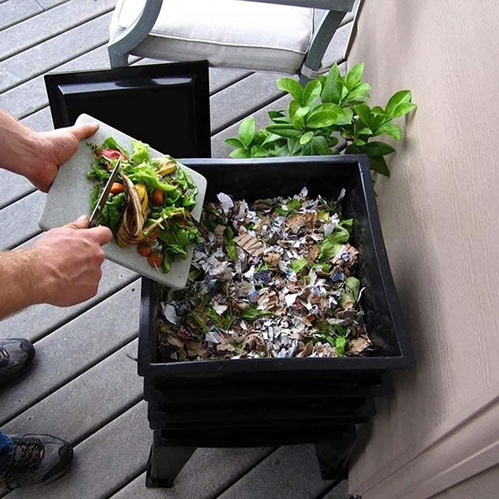 Kosz na kompostownik, kompostownik, kompostownik, do recyklingu odpadów spożywczych, do samodzielnego montażu, do użytku na zewnątrz, idealny do kuchni i ogrodu