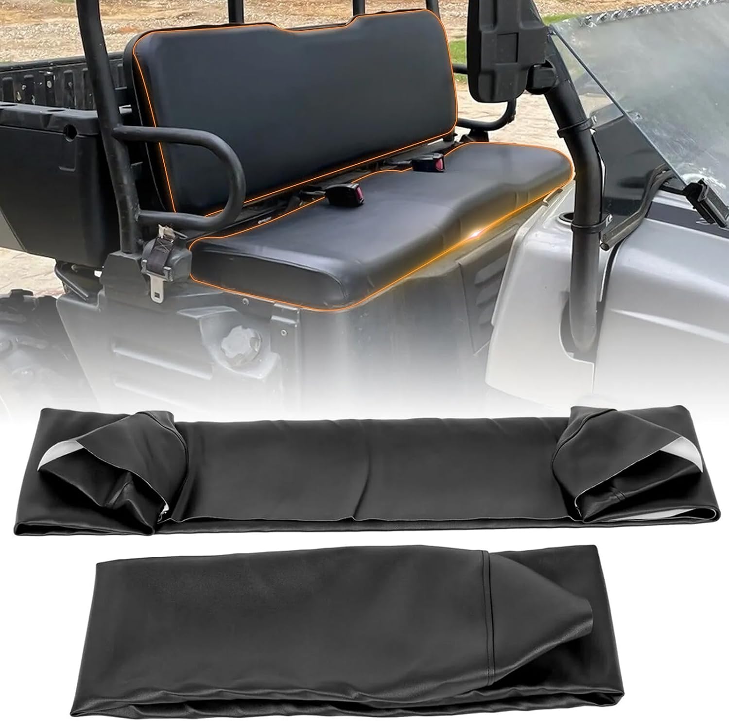 Leather Seat Cover Replacement for 2002-2008 Polaris Ranger 425 500 570 700 800 900 & 2009 Ranger 700 Crew, Thickness Waterproof Lower Bottom UTV Seat Cover