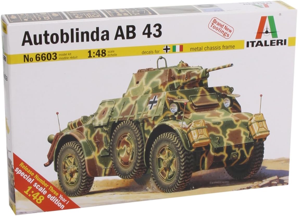 Italeri I6603 Model Assault Tank 'Autoblinda AB43' Scale 1:48