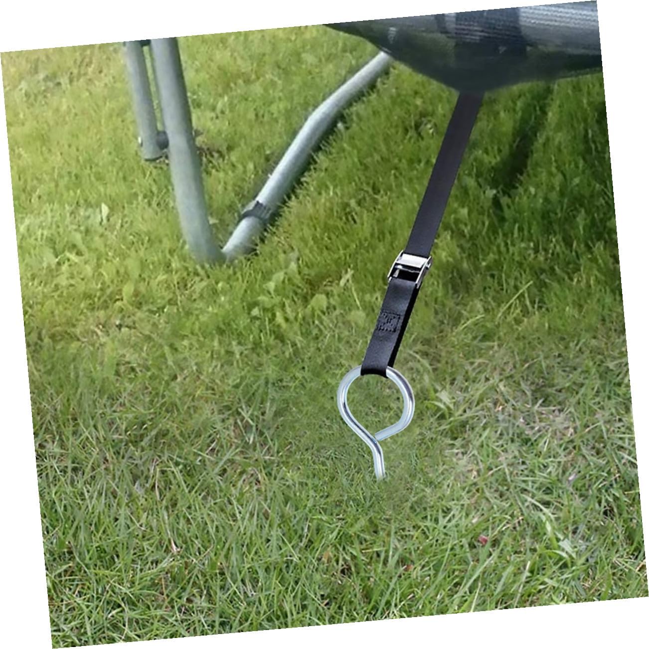 NUOBESTY Heavy-Duty Metal Dog Tie Stake with Handle Thickened Ground Stake for Large Dogs Outdoor Anchor for Pet Tie-Out and Tent Fixing