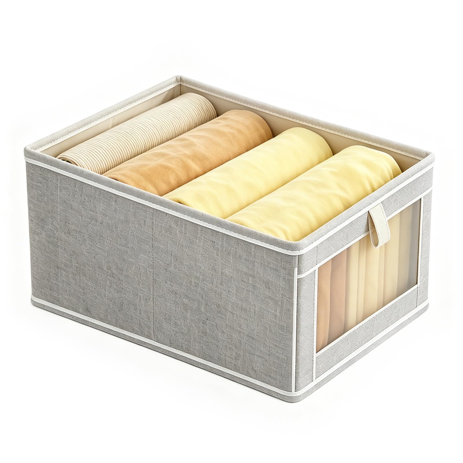 MPGRFJC Foldable Storage Basket,Clear Closet Storage Box