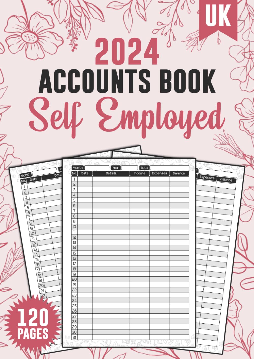Accounts Book for Self Employed UK Large Simple and Outgoing