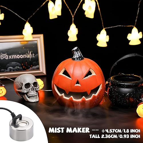 Miniatura 5 de Mxmoonant Mist Maker 11.8 fl ozH, para fiesta de Halloween, nebulizador ultrasónico de aluminio con protector contra salpicaduras para fuente de