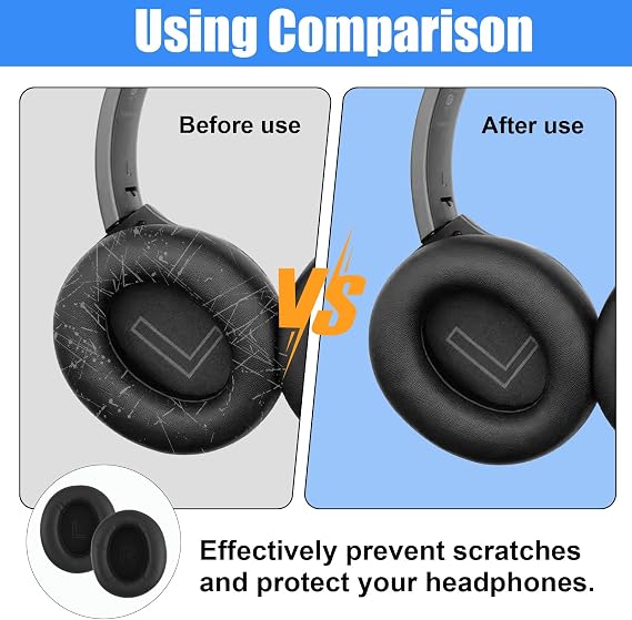 Anker Soundcore Life Q30/Q35 için yedek kulak yastıkları, yüksek kaliteli protein deri ve hafızalı köpük kulak yastığı, konforlu ve uzun ömürlü yedek dolgu, iyileştirilmiş gürültü azaltma özelliği