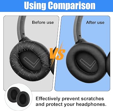 Anker Soundcore Life Q30/Q35 için yedek kulak yastıkları, yüksek kaliteli protein deri ve hafızalı köpük kulak yastığı, konforlu ve uzun ömürlü yedek dolgu, iyileştirilmiş gürültü azaltma özelliği