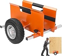 ALLOYNIX 10" Heavy-Duty Panel Dolly: 700LB Capacity, 8" Pneumatic Wheels, Adjustable 0-9" Frame for Drywall, Plywood, Doors - Indoor/Outdoor (Orange)