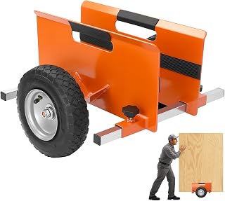 ALLOYNIX 10" Heavy-Duty Panel Dolly: 700LB Capacity, 8" Pneumatic Wheels, Adjustable 0-9" Frame for Drywall, Plywood, Doors - Indoor/Outdoor (Orange)