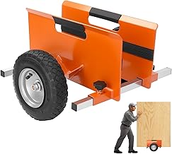 10" Panel Dolly Cart: Heavy-Duty Drywall Cart 700LB Capacity, Pneumatic Wheels, Adjustable Frame for Drywall, Plywood, Doors | Indoor & Outdoor Use (Orange)