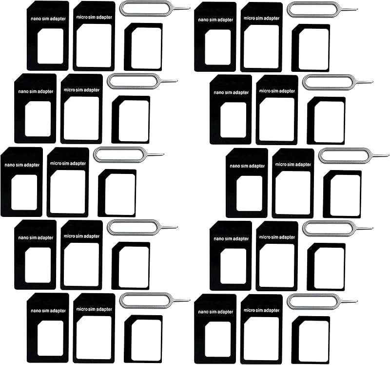 Nuevo adaptador Nano y Micro Sim con aguja de expulsión - Paquete de 10