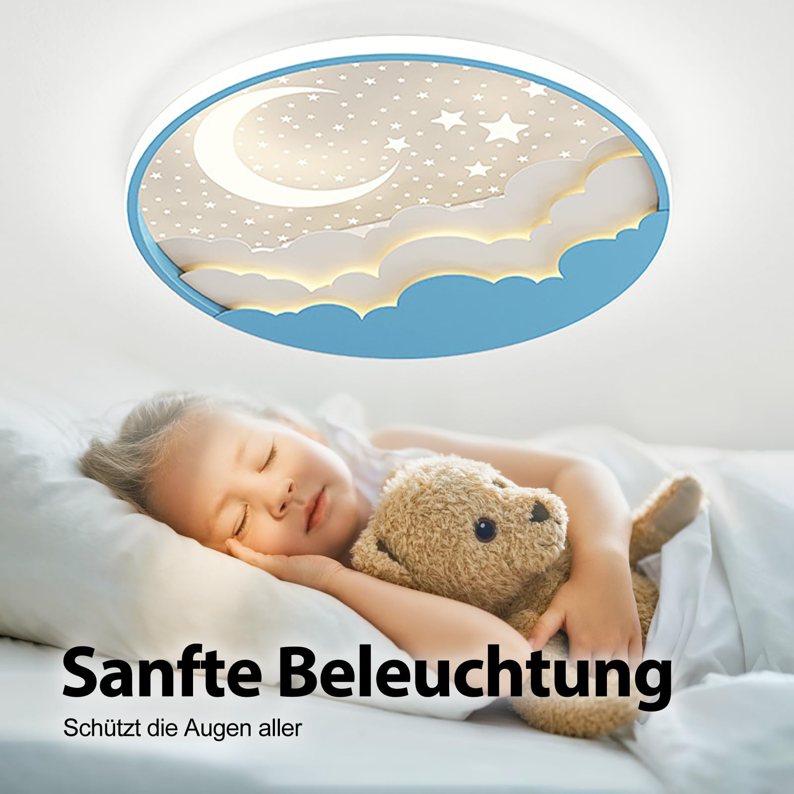 AHXIAOZN Lampada da Soffitto a LED per Bambini, Plafoniera Lampada da Soffitto Luna, Lampadario Cartoon Creativa, per Decorare Le Camerette dei Ragazzi e Delle Ragazze