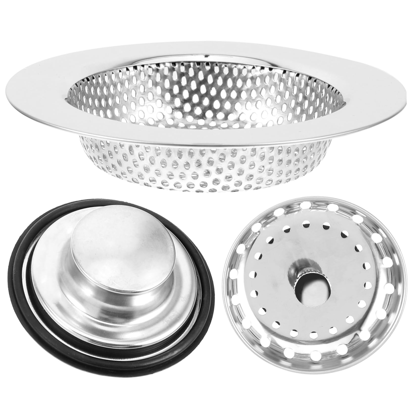 SHINEOFI 5 Juegos Enchufe De Sello De Agua para Lavavajillas Sumideros Colador Escurreplatos Fregadero Filtrar Accesorios Drenar Acero Inoxidable Plata