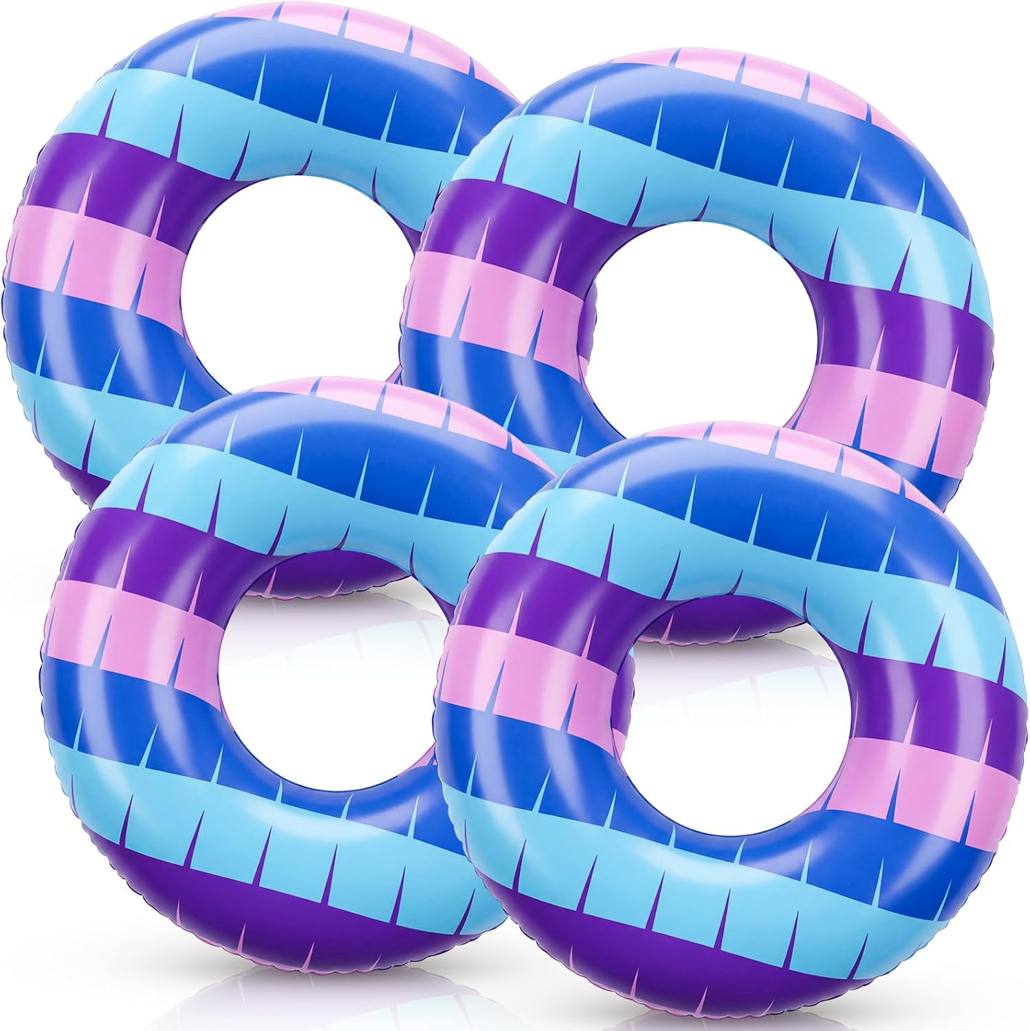 Soulchen 4 Pack Inflatable Pool Floats Swimming Pool Inner Tubes Rings Birthday Beach Party Decorations for Summer Outdoors Swimming Beach