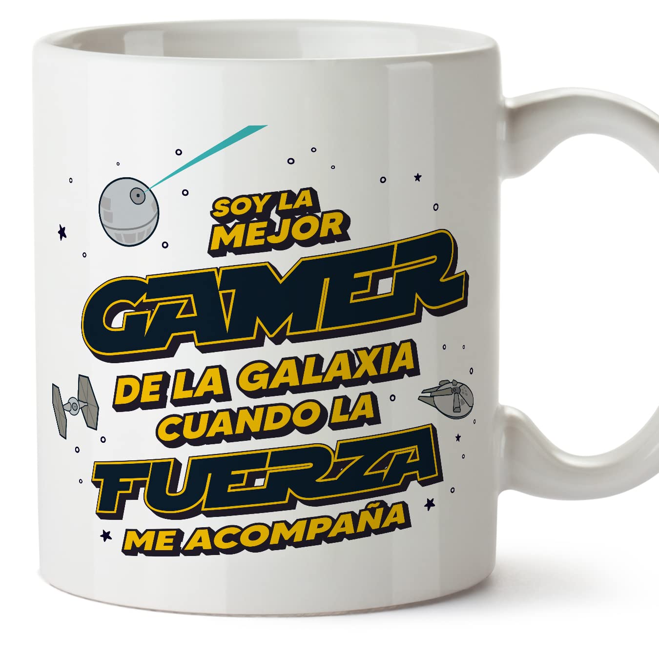 MUGFFINS Tazas para JEFE hombre - En Español - Mejor de la Galaxia Cuando Fuerza me Acompaña - 11 oz / 330 ml - Regalo original y divertido — view 174