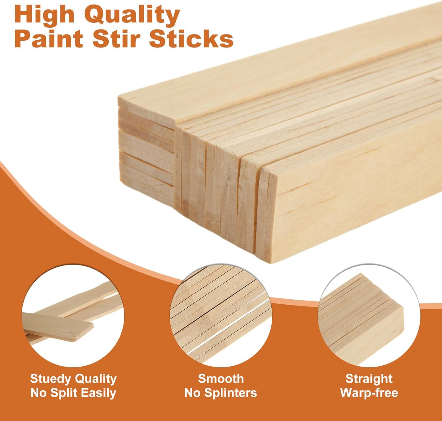 200 Pcs Paint Stir Sticks 12 inch Paint Mixing Sticks Paint Sticks Bulk, Wooden Paint Sticks Paint Stirring Sticks for Crafts DIY Mixing Epoxy Resin Paint Garden Library Markers