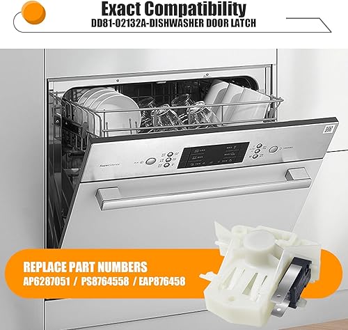 Miniatura 5 de DD81-01629A DD81-02132A - Pestillo para puerta de lavavajillas compatible con Samsung modelo DW80F600UTB DW80K5050US DW80K7050UG DW80F800UWS