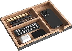 LOE Desk Tray, Compatible with Desk Risers, Storage Tray, Drawer Storage, Dividers Included, For Desk Stands, Small Items, USB, SD Card, Accessories Storage, Desktop Organizer