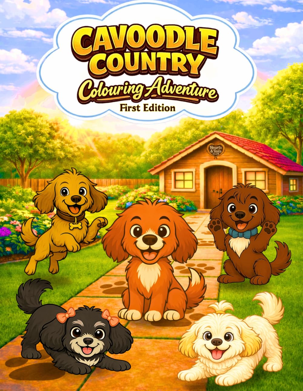Cavoodle Country: Colouring Adventures: A Cute Puppy Coloring Book for Kids Ages 3–8
