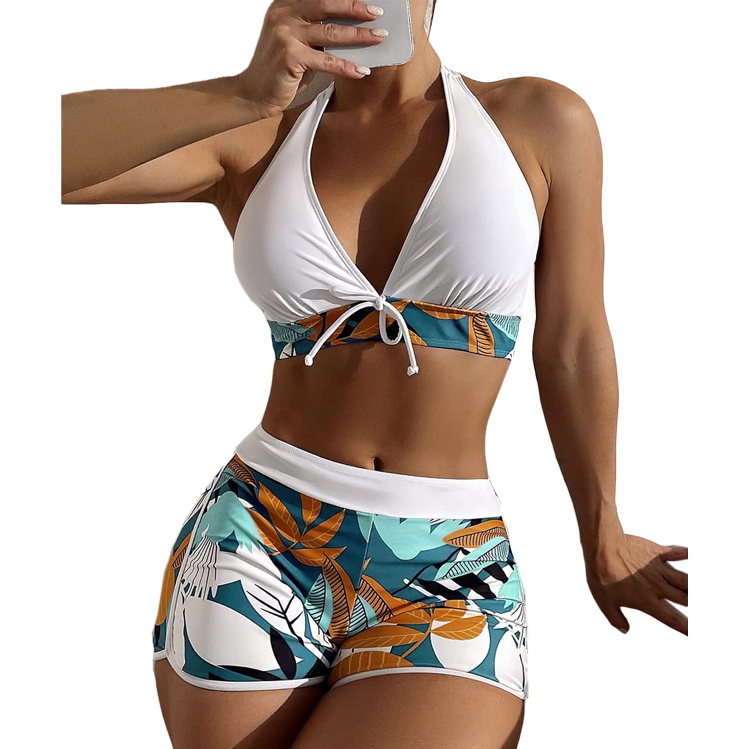 DURINM Bikinis Mujer Sexy Bikini Brasileño Malla Rayas Conjuntos de Bikini para Mujer Push Up Bañador Acolchado Sin Tirantes Bandeau Frente Torcido Traje de baño de Dos Piezas