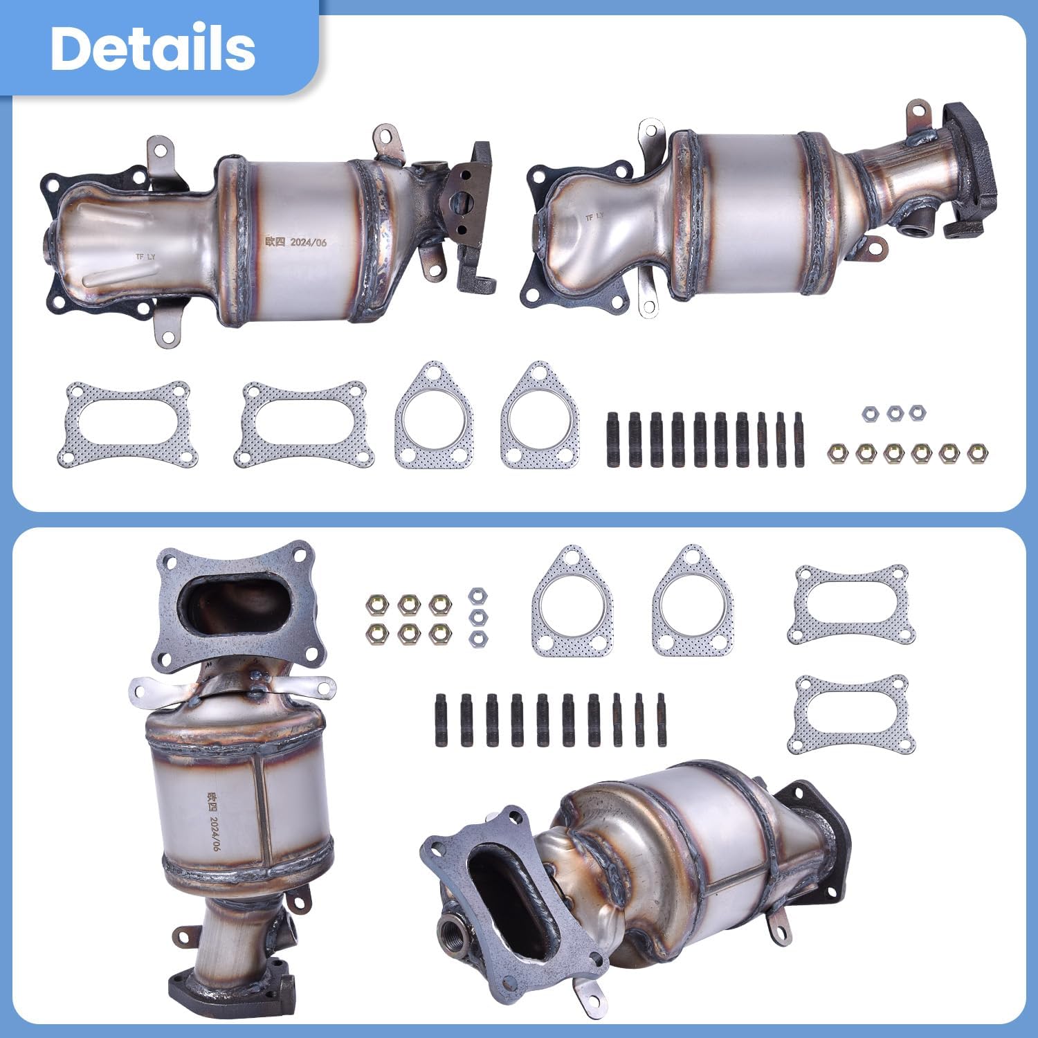 674-145 674-146 Front & Rear Catalytic Converter Compatible with Honda Accord, Pilot, Odyssey, Ridgeline, Crosstour, for A-cura MDX RDX TLX TSX TL ZDX RL 3.5L 3.7L