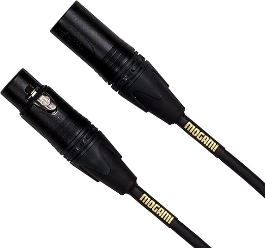Mogami Gold Studio 100 XLR to XLR Quad Conductor Patch Cable 100 feet with Gold Contacts, XLRM-XLRF Connectors, Pro Audio Noise-Free