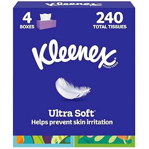 Kleenex Ultra Soft Facial Tissues 4 Cube Boxes 60 Tissues per Box 3-Ply 240 Total Packaging May Vary
