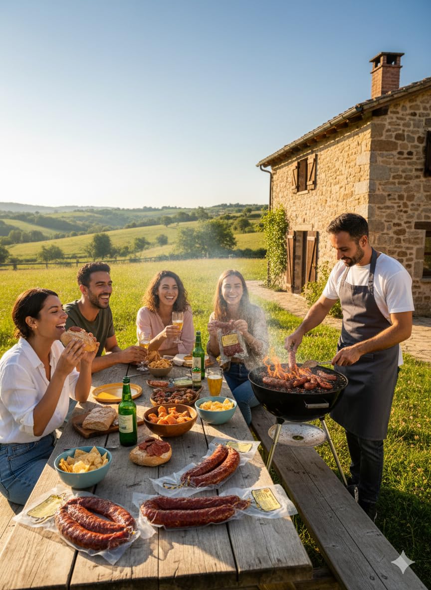 Chorizo ​​dolce di Spagna. Chorizo ​​​​corda dolce di circa 500 grammi. Snack salato ideale come aperitivo in ogni momento della giornata. Prodotto artigianale. Chorizo ​​Spagnolo naturale al 100%.