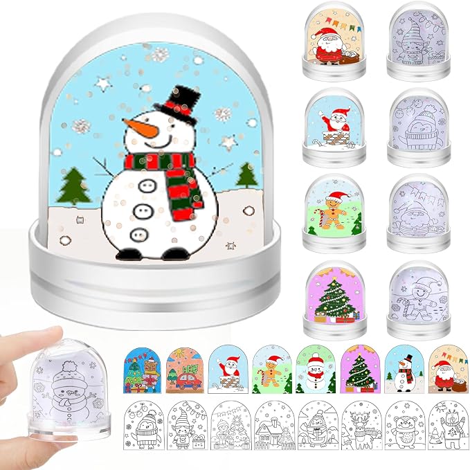 Amazon.com: Fulmoon 8 Sets Mini Christmas Color in Snow Globe Kits for ...