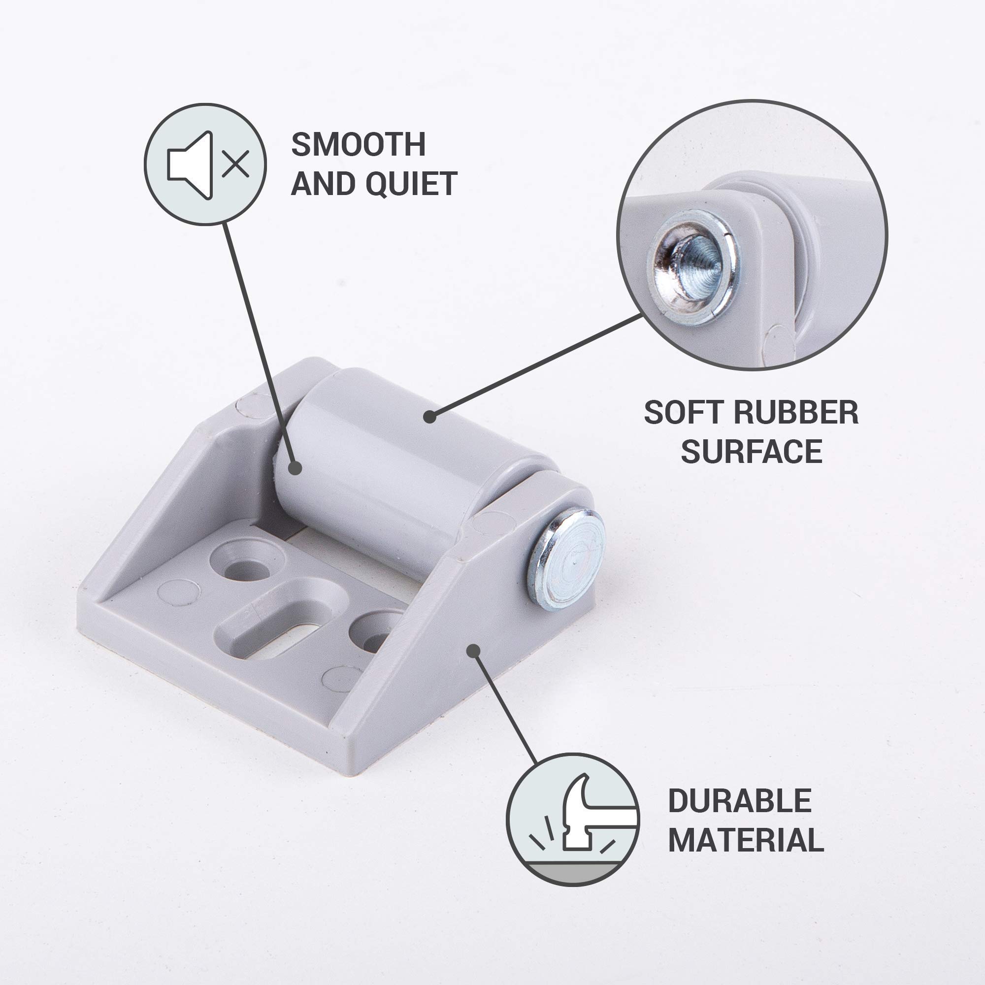 Image secondaire de SKIR'CO Lot de 4 roulettes fixes en caoutchouc 15 mm pour meubles