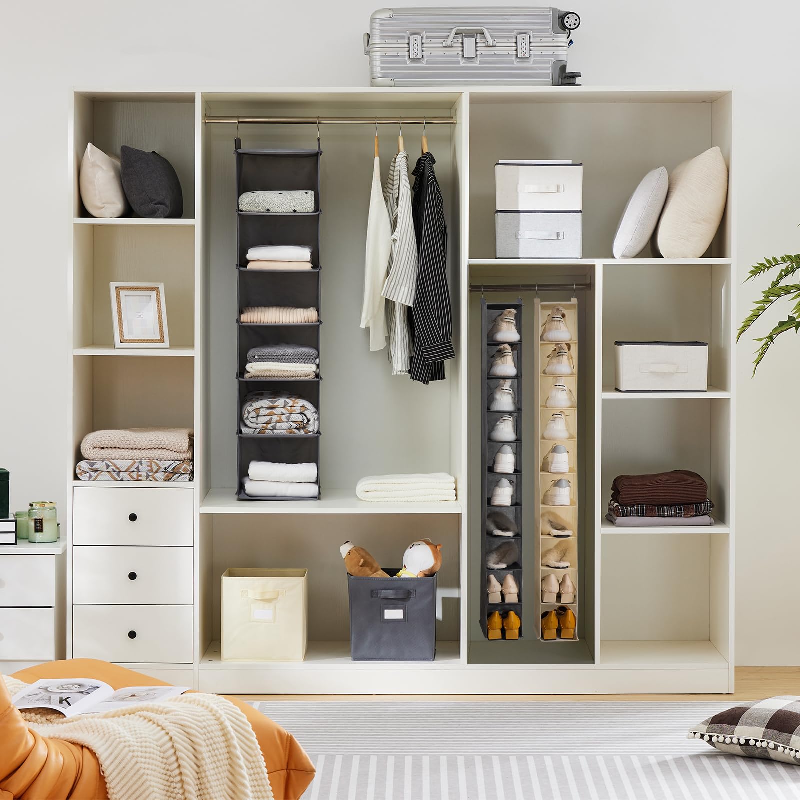 Snapklik.com : Hanging Shoe Organizer, 10-Shelf Closet Shoe Organizers