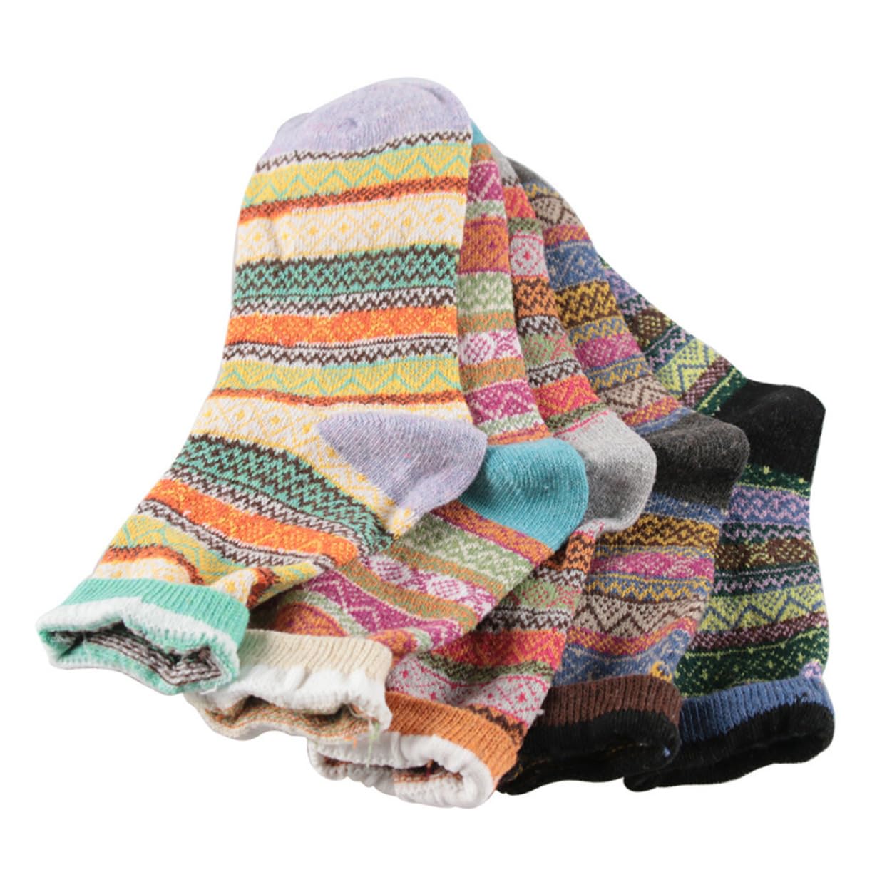 SHERCHPRY 10pares Calcetines De Lana Para Mujer Diseño Vintage Térmicos y Cómodos Para Invierno Paquete