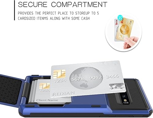 Miniatura 3 de Asuwish Funda de teléfono para Samsung Galaxy S10 Plus con protector de pantalla de vidrio templado y ranura para tarjeta de crédito, funda