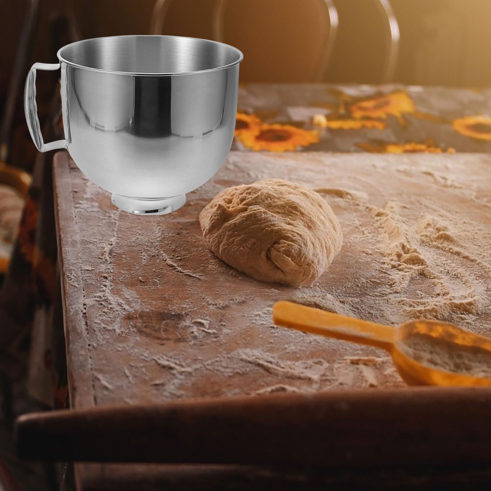 Edelstahlschüssel 3,6l mit Griff Tiefe Mischschüssel für Küche und Backen Vielseitige Rührschüssel aus Robustem Edelstahl für Teig und Eier