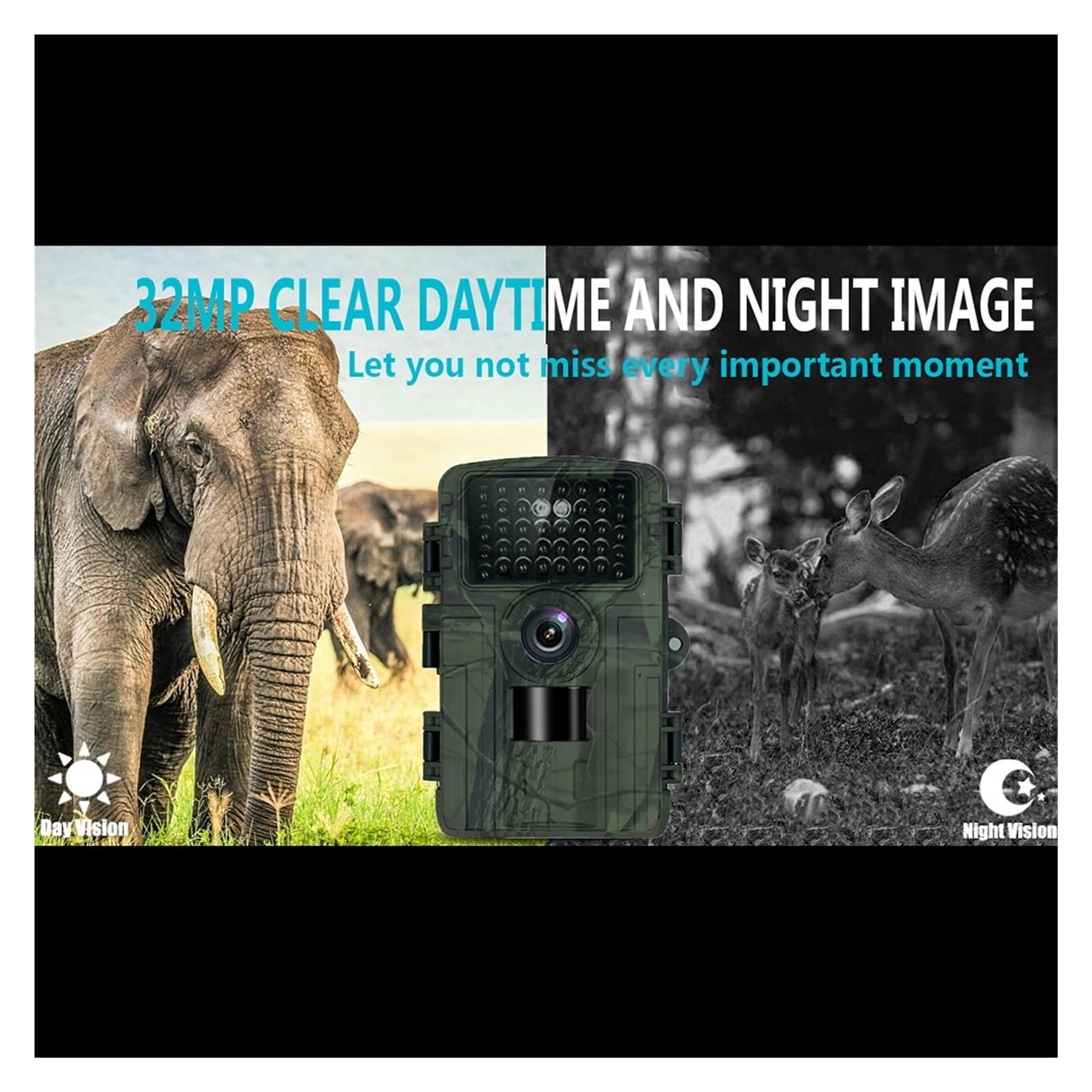 Kamera leśna, Gra Kamera Obserwacyjna Pułapka 32MP 1080P Vision Nocna Myśliwska 0.3-0.6s Wyzwalacz Fotopułapka Dzikiej Przyrody