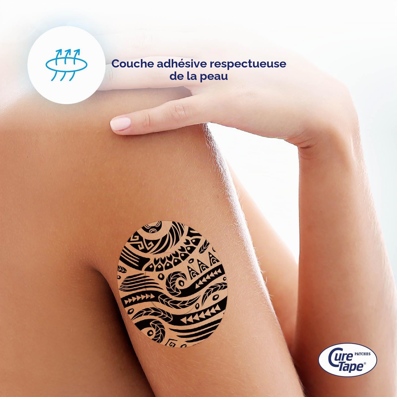 CureTape Patches ART - Plâtres Capteurs - Tattoo - Plâtres pour Freestyle Libre, Dexcom et Medtronic Guardian Capteurs - 20 pièce(s)