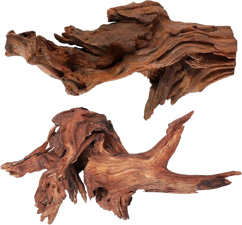 Madeira Natural Extra Grande para Decoração de Aquário e Terrário WDEFUN, 2 Peças de 35,56–45,72 cm
