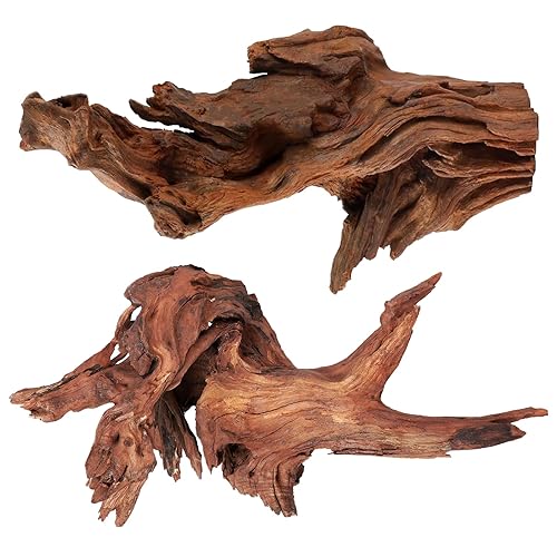 WDEFUN Natural Extral Large Driftwood for Aquarium Decor, 2-Piece 14''-18''