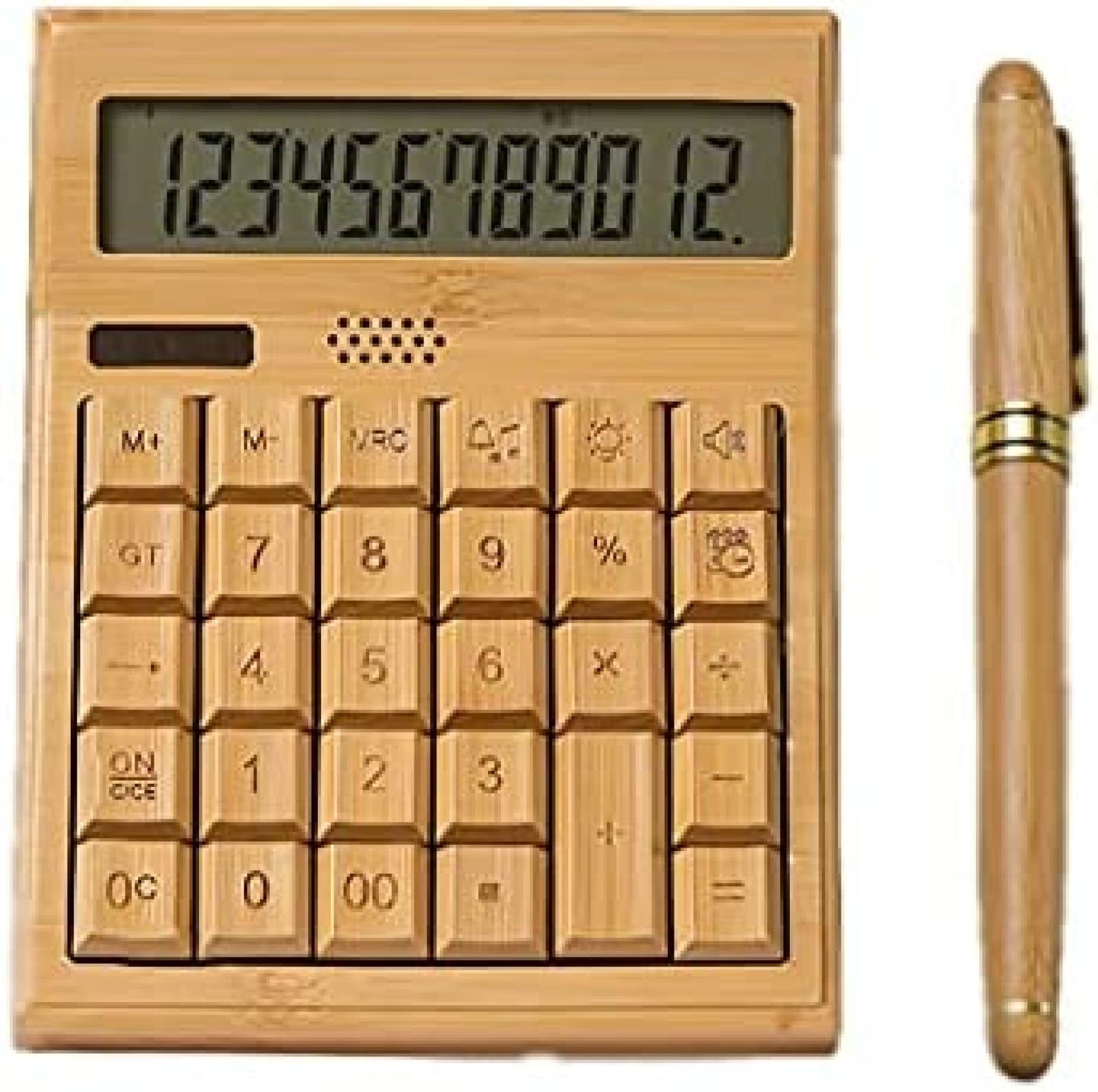 Calculators Desktop,ONXE Solar 12 Digit Large Number 4.9" LCD Display Desk Calculator Two Way Power Solar And Battery Big Button Standard Basic 4 Function Basics Calculators For Office Financial - View #10