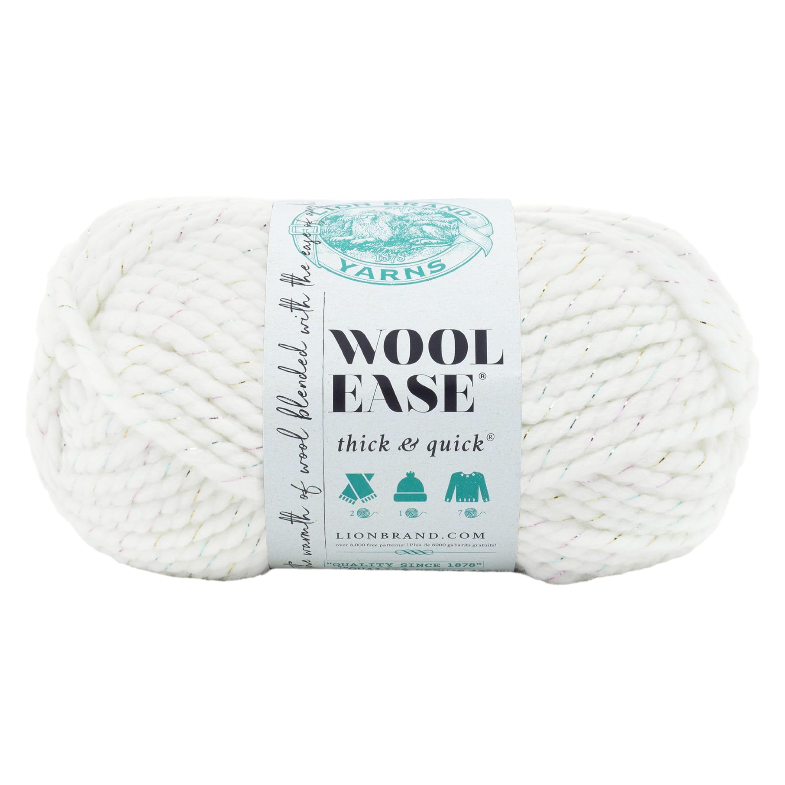Lion Brand Yarn(1 Skein) Lion Brand Yarn Wool-Ease Thick & Quick Bulky Yarn, Celebration