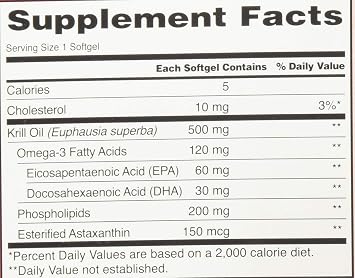 Kirkland Signature Krill Oil 500 Milligram 160 Softgels