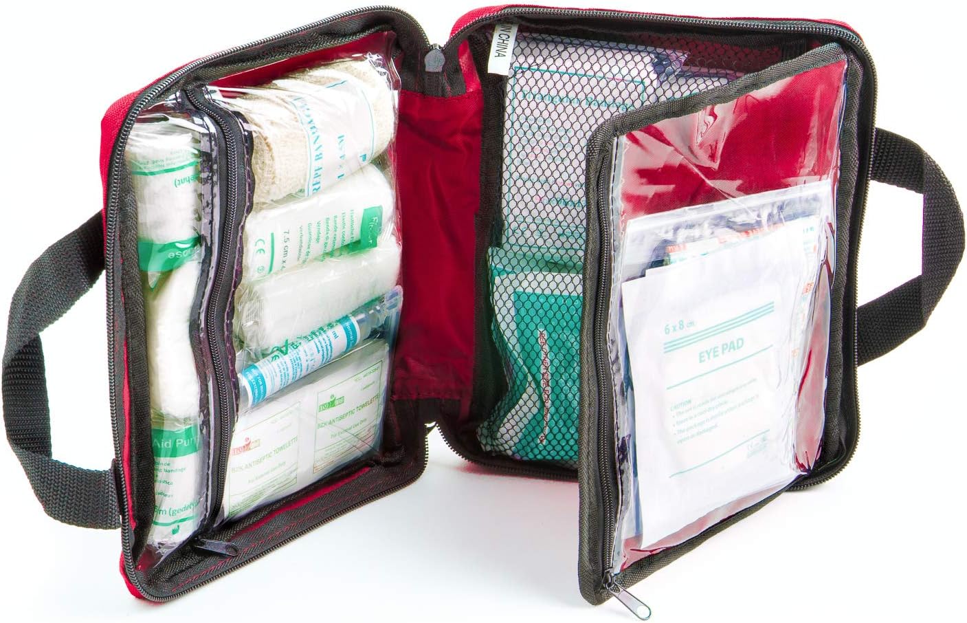 Premium First Aid Kit [90 Pieces] Essential First Aid Kit for Camping, Hiking, Office with Medical Supplies and Handle - First Aid Kit for Home, Car, Travel, Survival